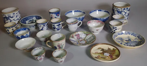 Asian ceramics, a quantity of 19th century and later cups, tea bowls and sundry, (qty).