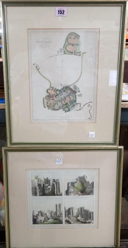 After W. Foulis, Views of the Ancient Ruins near Crendi, Malta, six lithographs with hand colouring various sizes.(6)