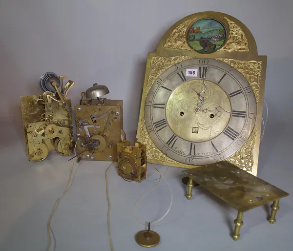 Horological interest; a quantity 19th century and later clock cases and movements, (a.f.).