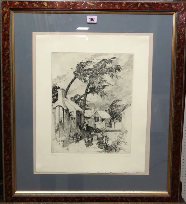 After Donald M. Kirkpatrick (1887-1965) Bermuda views, a set of six etchings, all numbered and dated 1992, various sizes.(6)