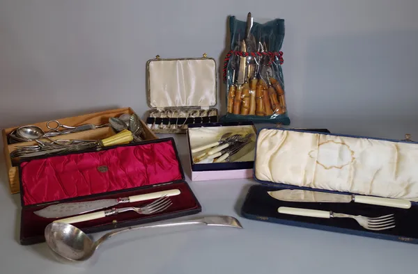 A quantity of silver plated flatware in various patterns.