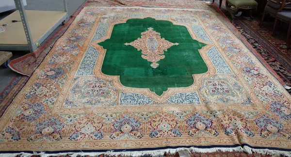 A Kerman carpet, Persian, 426cm x 305cm.