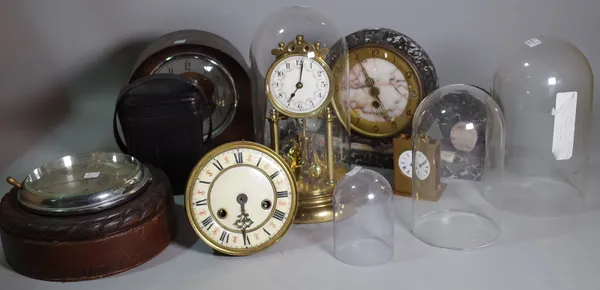 Horological interest; a group of 19th century and later clocks, (a.f.).