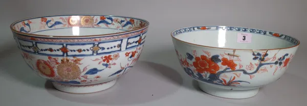 Asian interest, including; an 18th century rose bowl with floral decoration and another similar, (a.f.).