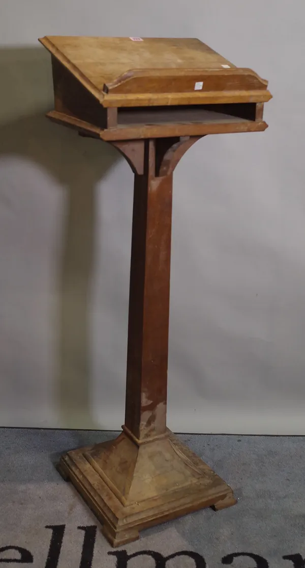 A mid-20th century oak pulpit, 44cm wide x 122cm high.