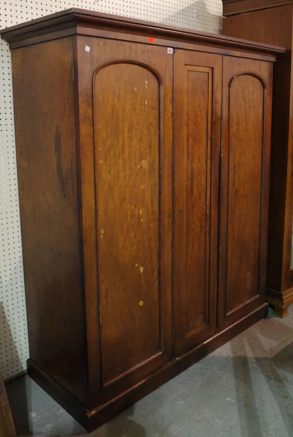 A late Victorian mahogany wardrobe, 132cm wide x 180cm high.