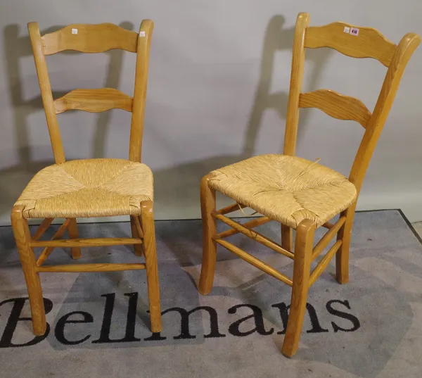 A set of six 20th century elm bar back dining chairs, 43cm wide x 81cm high, (6).