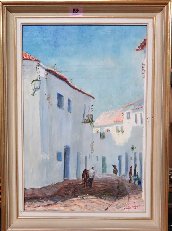 Alastair Kilburn (20th century), North African Street scene, oil on canvas, signed, 44cm x 29cm.