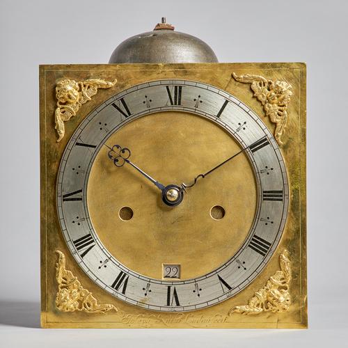 A Charles II eight-day striking longcase clock movement By Joseph Knibb, London, circa 1680The 9 1/2in. square gilt dial, with line-engraved edge, sig