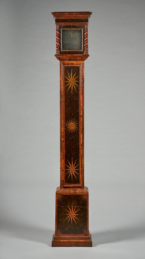 A walnut, oyster-veneered and star-inlaid longcase of small sizeIn the 17th century styleThe hood with 6in. dial aperture174cm highProvenance: Sotheby