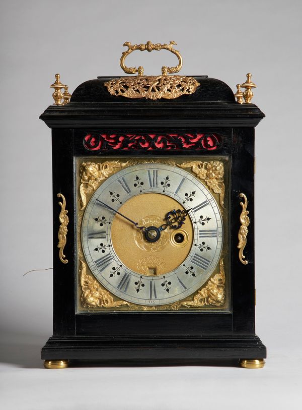 A giltmetal-mounted quarter repeating ebonised bracket timepiece By John Ebsworth, London, the movement late 17th century, in a replica caseThe case w