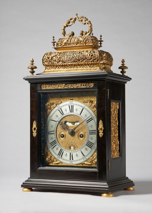 An Important Anglo-Dutch hour-striking and quarter repeating table clockBy Fromanteel & Clarke, Amsterdam, circa 1700The case with a double giltmetal