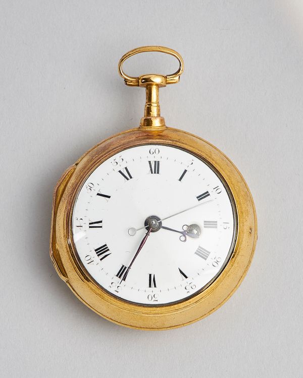 A gilt-metal consular cased cylinder watch with sweep centre secondsThe movement by George Graham, London, No. 6195, circa 1744, the case laterThe con