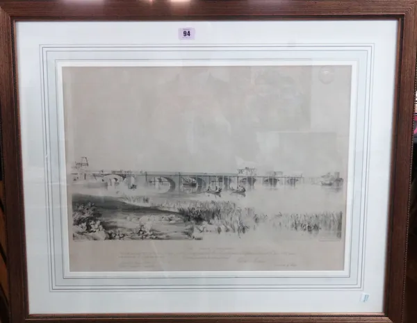 After Edward Byrne, William Mackenzie's designs for the Bridge at Bangalore, on the River Shannon Navigation, a pair lithographs, each 41cm x 56cm.(2)