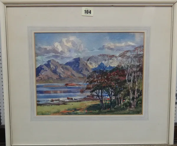 Stirling Gillespie (1908-1993), The Red Cuillins, watercolour, signed, 23cm x 30cm.