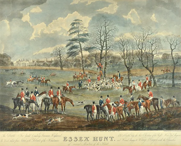 Dean Wolstenholme (1757-1837), The Essex Hunt, a set of four aquatints with hand colouring, each 53cm x 68cm.(4)  A/S