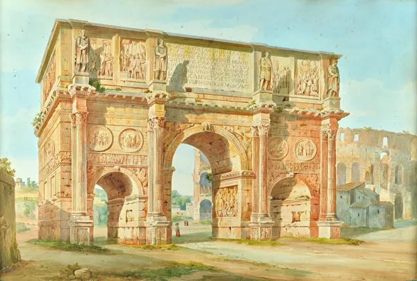 Italian School (19th century), The Arch of Constantine, Rome, watercolour, 68cm x 101cm.  Illustration 40