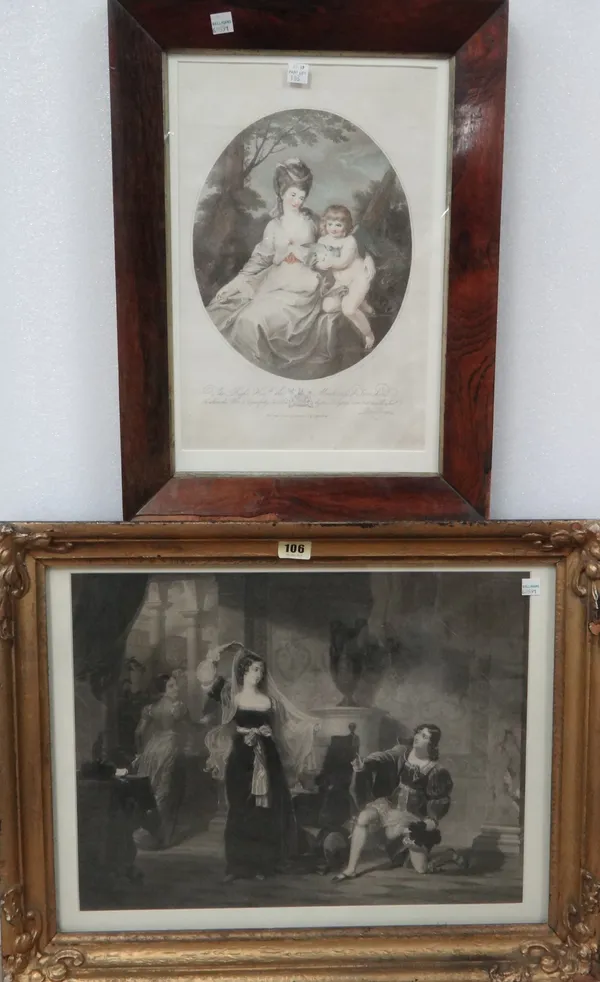 A group of four, including an engraving 'The Proposal;a photographic print of an African head, together with a group of eight reproductions of still l