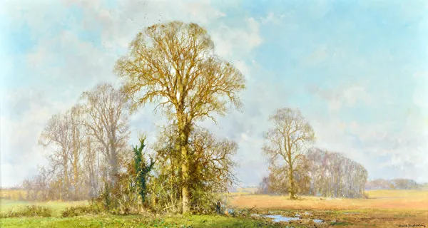 David Shepherd (1931-2017), Autumnal landscape, oil on canvas, signed and dated '92, 64.5cm x 120cm. ARR