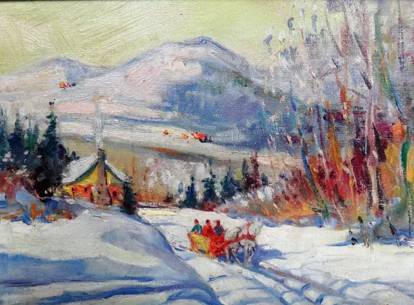 Wladimir P. Stschepanski (1895-?), Winter St. Adele, oil on canvas, 25.5cm x 35cm.