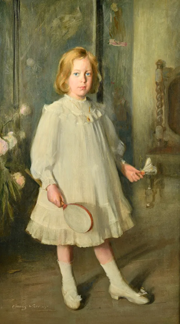 George Fiddes Watt (1873-1960), Portrait of Muriel Sutherland, oil on canvas, signed, 133cm x 76cm.  ARR