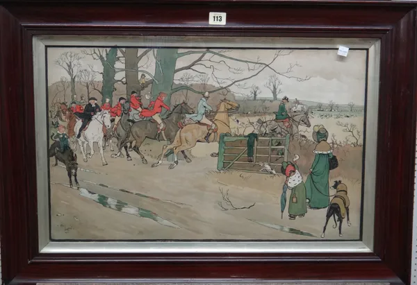 After Cecil Aldin, Hunting scene; After the Hunt, a pair of colour lithographs, each 37cm x 61cm.(2)