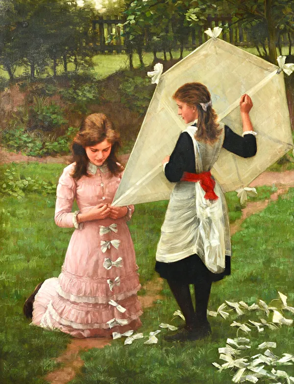 John Morgan (1823-1886), The Kite Flyers, oil on canvas, signed, 138cm x 108cm.