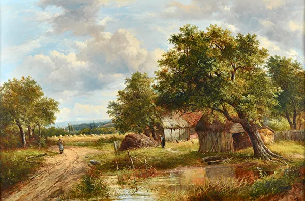 Joseph Thors (1843-1900), View near Guildford, oil on canvas, signed, 59.5cm x 90cm.