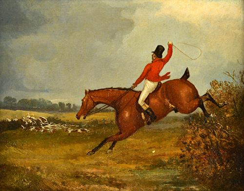 Francis Calcraft Turner (1742-1846), Full Cry; The Death, a pair, oil on panel, each 18cm x 22cm.(2)