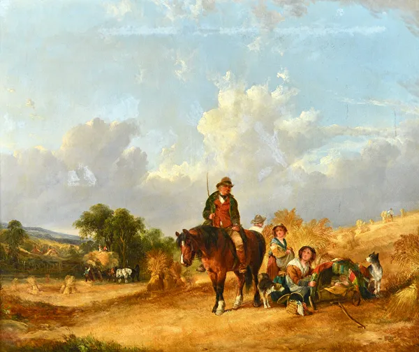 William Shayer (1787-1879), Harvest time, oil on canvas, 62cm x 74cm.