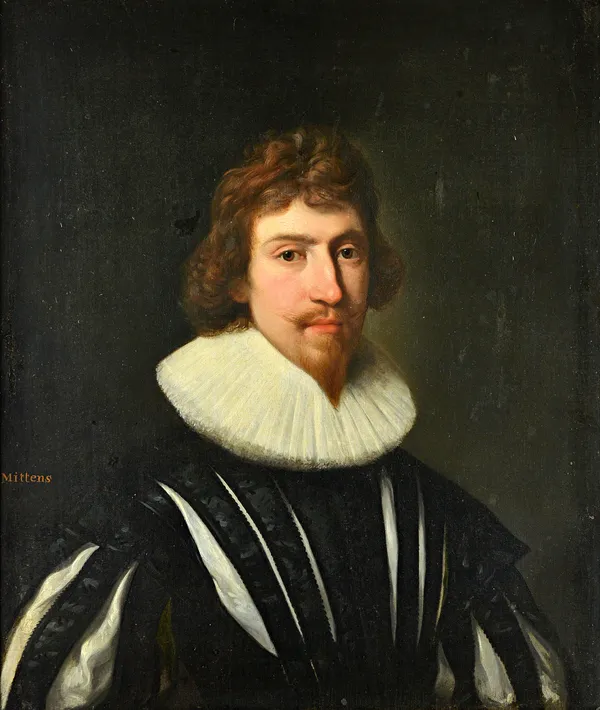 Follower of Cornelius Johnson, Portrait of a gentleman, traditionally identified as George Villiers, 1st Duke of Buckingham, oil on canvas, inscribed