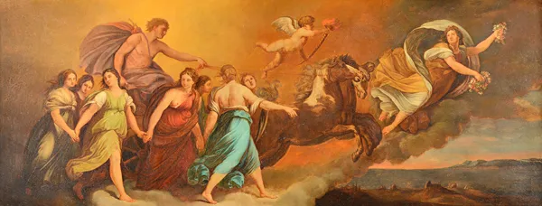 After Guido Reni, Aurora Leads The Chariot of Apollo, oil on canvas, 39cm x 104cm.  Illustrated 40