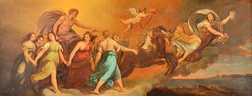After Guido Reni, Aurora Leads The Chariot of Apollo, oil on canvas, 39cm x 104cm.  Illustrated 40