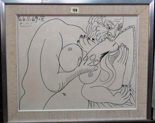 After Pablo Picasso, two reproduction prints, the larger 38cm x 48cm.(2)