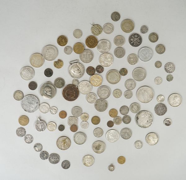 World coins, a quantity, mostly silver and base 19th and 20th century, some earlier, including Cilician America Trams (3), Bohemia 6 - Kreuzer 1670 an