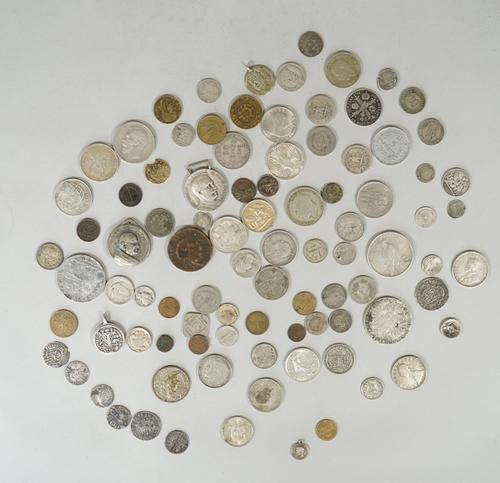 World coins, a quantity, mostly silver and base 19th and 20th century, some earlier, including Cilician America Trams (3), Bohemia 6 - Kreuzer 1670 an