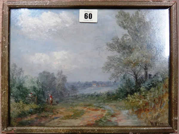 A group of four assorted oil landscapes, various sizes (4).