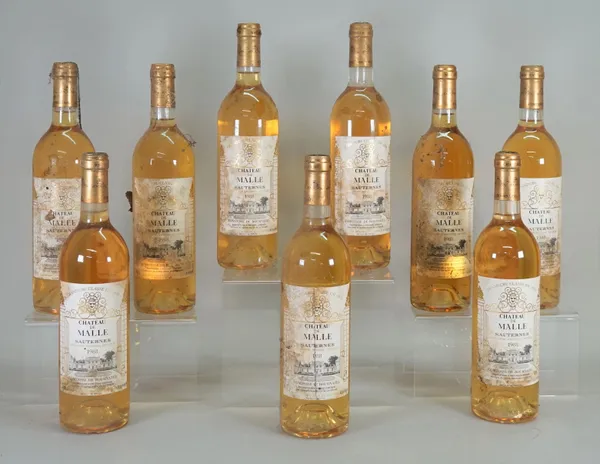 Nine bottles of 1988 Château de Malle Sauternes, partial wooden case, (9).