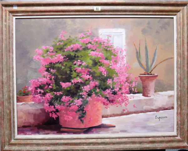 ** Esperon (20th century), Still life, oil on canvas, signed, inscribed and dated 1979 on reverse.