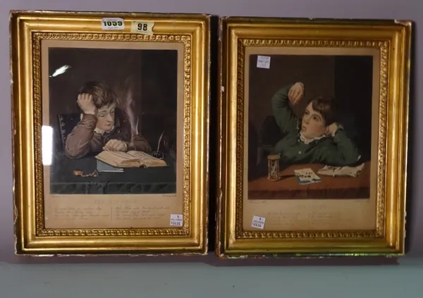 After Thomson, The Student; The Idler, a pair of colour mezzotints by Easling, each 26cm x 19.5cm.(2)