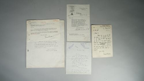 WRITERS AND AUDIO BOOKS:  a group of five related letters, includes Vera Brittain, a typed letter, signed, 6 lines, 1937, from 2 Cheyne Walk, Chelsea,