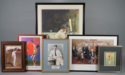 CRICKET:  a group of six reproduction prints, includes 'Conversation Piece', after Andrew Festing, limited edition, titled, numbered 1/850 and signed