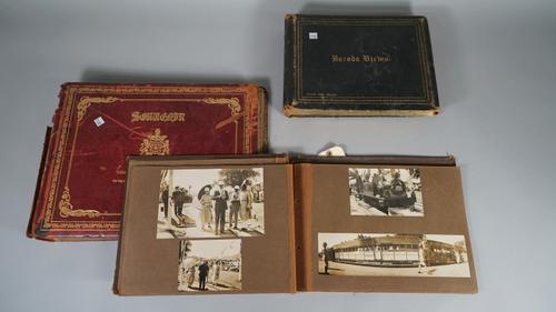 PHOTOGRAPH ALBUMS:  India, a group of three albums, ca. 1920s, 'Baroda Views'. 72pp. ex 76pp., 74 photos. mostly 15.7cm x 21cm, printed captions, incl