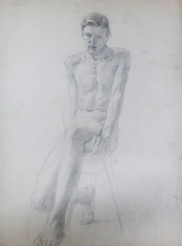 Hilda Carline (1889-1950) and others, A folio of life drawings, including one inscribed 'drawing of Stanley', pencil, some signed and variously dated