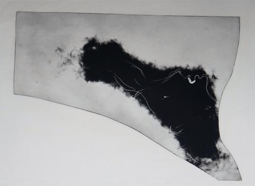 Attributed to Jannis Kounellis (1936-2017), Untitled, two mixed media etchings, both bear a signature and numbered '14/75' and '30/75'. the larger 72