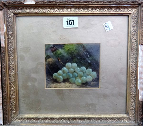 English School (19th century), Still lives of grapes, as pair, oil on board, each 10cm x 12cm.(2)