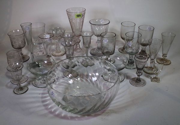 Glassware, including; 18th century and later drinking vessels, bowls and sundry, (qty). S6M