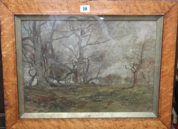Oliver Hall (1869-1957), Wooded landscape, oil on board, signed, 31.5cm x 45cm.