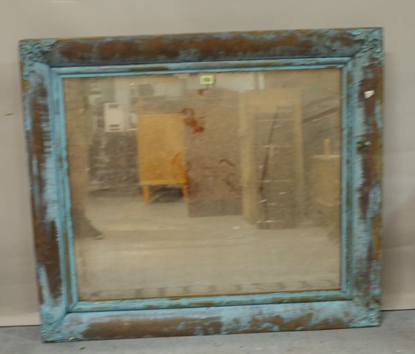 A 19th century giltwood and sheet metal framed rectangular wall mirror, 95cm wide x 83cm high.