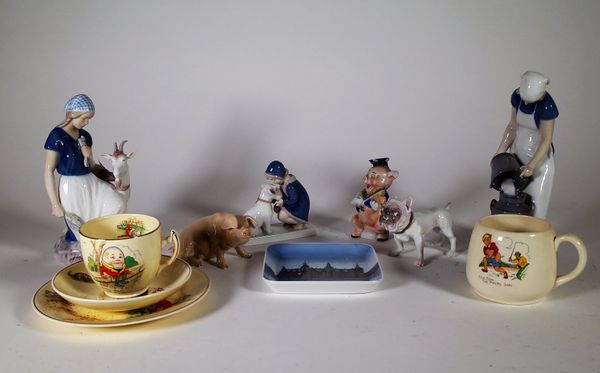 Ceramics, including; Royal Copenhagen figures and sundry, (qty). S2M